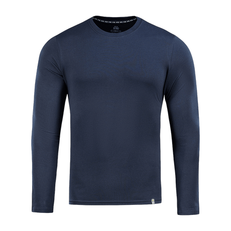 M-Tac Long-sleeve T-shirt 93/7 tummansinisenä, 93% puuvillaa ja 7% elastaania kestävyyttä ja mukavuutta arkeen ja ulkoiluun.
