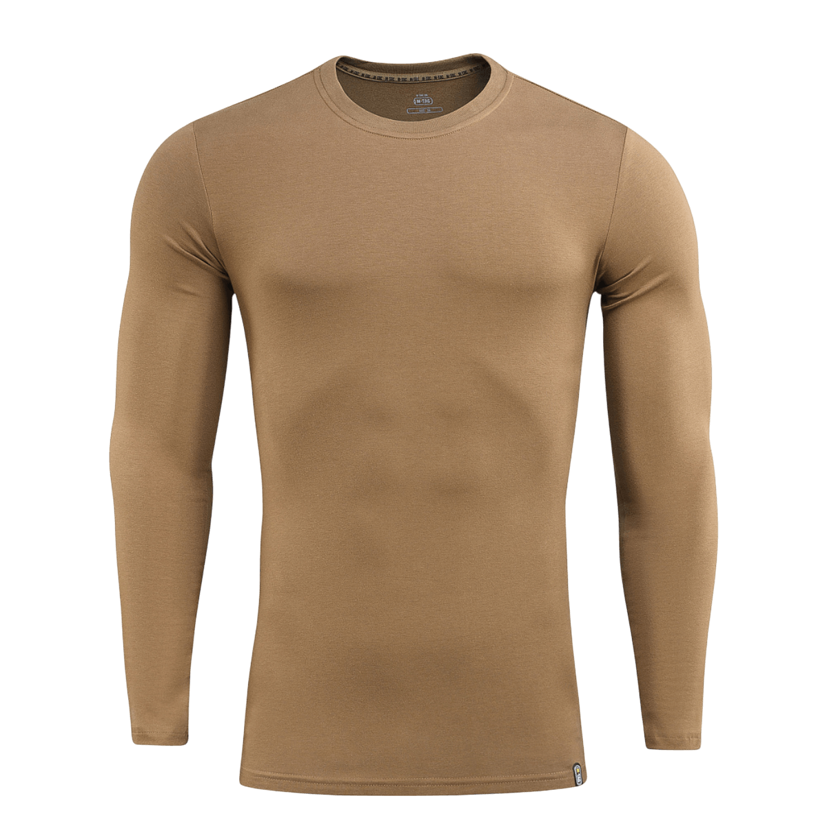 M-Tac Long-sleeve T-shirt 93/7 ruskeana, kestävä ja joustava design 93% puuvillaa ja 7% elastaania, sopii arkeen ja urheiluun.