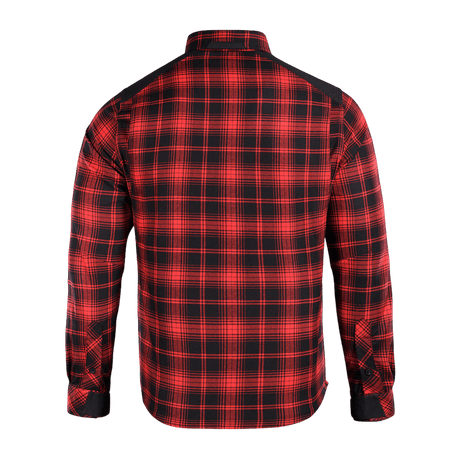 M-Tac Redneck -paita punaisessa ruutukuosissa, vahvistetut olkapäät ja velcro-säädettävät hihat, ihanteellinen työhön ja vapaa-aikaan.