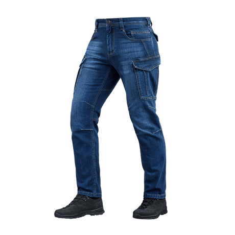 M-Tac Jeans Aggressor -farkut taktisin taskuin ja klassisella denim-tyylillä, kestävä denim ja hyvä liikkuvuus