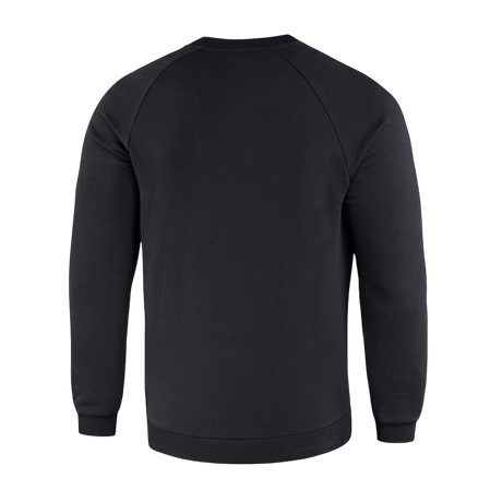 M-Tac Cotton Sweatshirt musta takaa nähtynä, 100% puuvillaa, sopii juoksuun ja kuntoiluun, resorit mukavuutta varten