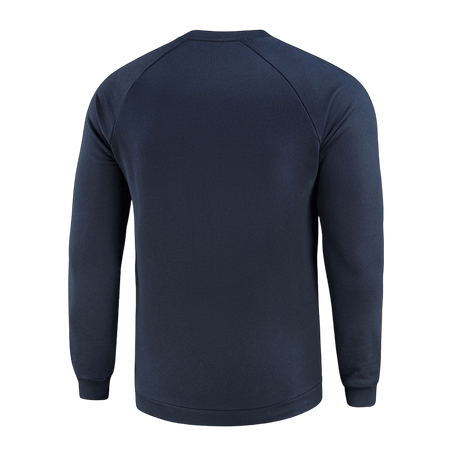 Farkunsininen M-Tac Cotton Sweatshirt takaa nähtynä, 100% puuvillaa, löysä istuvuus, sopii juoksuun ja kuntoiluun, mukava ja hengittävä