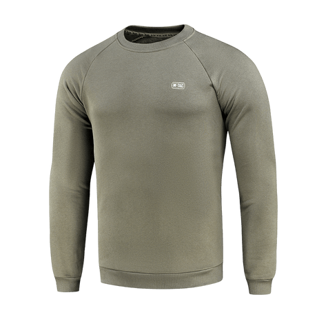 M-Tac Cotton Sweatshirt oliivinvihreä, resorit ja löysä istuvuus mukavuutta ja liikkumavapautta varten. Sopii juoksuun ja kuntoiluun