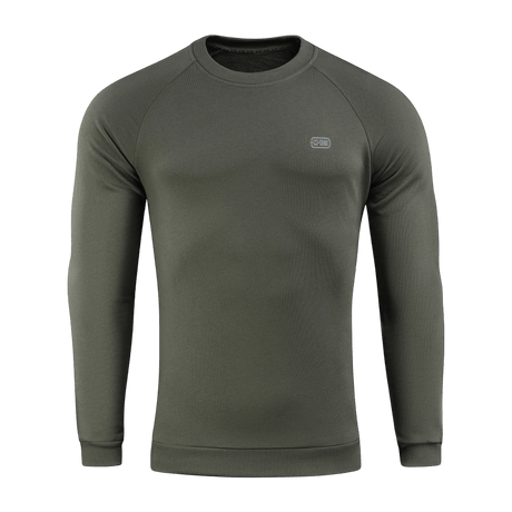 Tummanvihreä M-Tac Cotton Sweatshirt puuvillaa, resorit hihoissa ja vyötäröllä, sopii urheiluun ja päivittäiseen toimintaan, mukava istuvuus