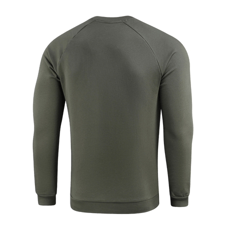 M-Tac Cotton Sweatshirt oliivinvihreä takaa nähtynä, sopii juoksuun, kuntoiluun ja arkeen, resorit mukavuutta ja liikkumisvapautta varten