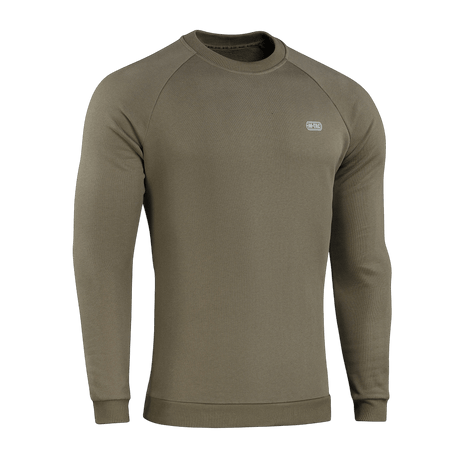 M-Tac Sweatshirt Cotton Hard, oliivinvihreä, 100 % puuvillaa, heijastava logo, mukava istuvuus, lämmin ja hengittävä.