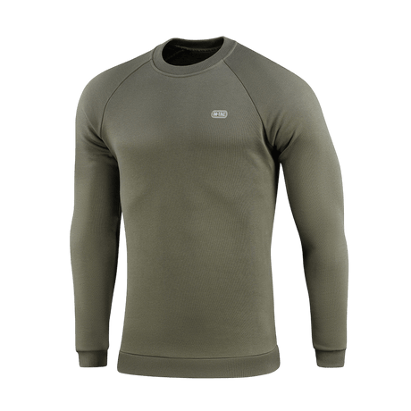 M-Tac Sweatshirt Cotton Hard, oliivinvihreä, heijastava rintalogo, 100 % puuvillaa, resorit mukavuutta ja lämpöä varten.
