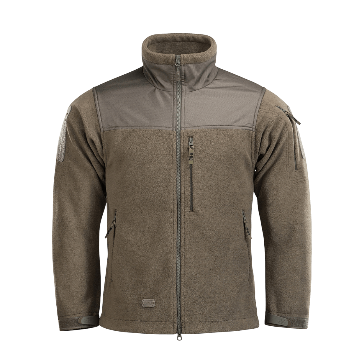 M-Tac Alpha Microfleece takki Gen.II, jämäkkä muotoilu vahvistetulla fleecellä ja Oxford-nylonilla, ihanteellinen taktiseen ja ulkokäyttöön kylmässä.