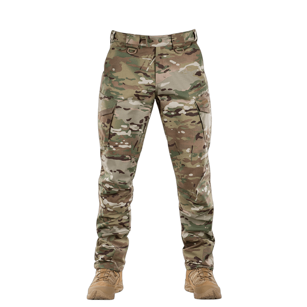 M-Tac housut Aggressor Elite NYCO multicam, kulutusta kestävä nylon-puuvillamateriaali ja NIJ-sertifiointi, galleria-asento 1 etunäkymä.