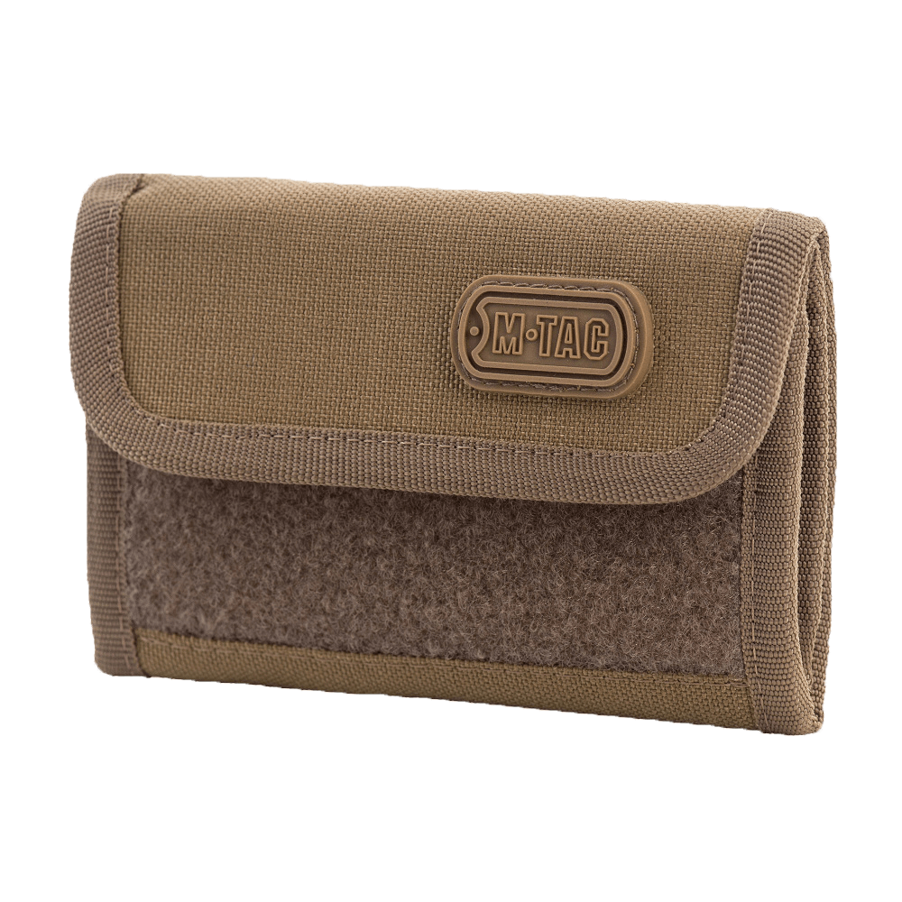 M-Tac Patch Panel Elite CORDURA® -materiaalista, ruskea militaarityyli, korttitasku, Velcro-suljenta ja loop-paneeli.