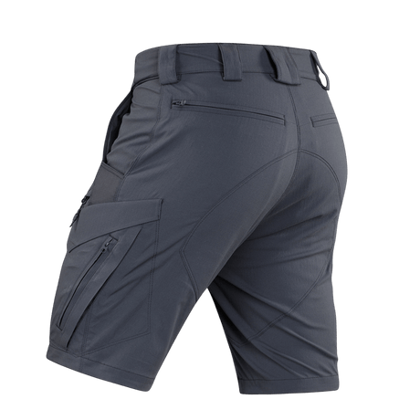 M-Tac Aggressor Summer Flex Shorts, Flex Rip-Stop -kangas, kevyt ja hengittävä, takaa nähtynä käytännöllisillä taskuilla ja elastisella vyötäröllä.