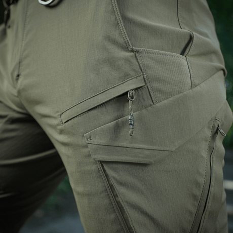 M-Tac Aggressor Summer Flex Shorts, käytännölliset taskut ja Flex Rip-Stop -kangas, täydelliset ulkoiluun ja taktiseen käyttöön.