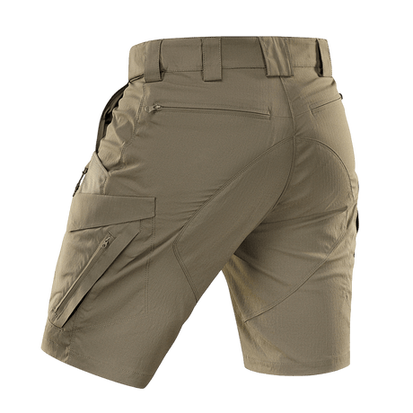 M-Tac Aggressor Summer Flex Shorts, kevyet taktiset shortsit taskuilla, sopivat harjoitteluun ja ulkoiluun, khaki.
