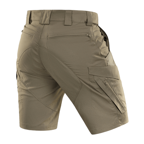 M-Tac Aggressor Summer Flex Shorts, kevyt Flex Rip-Stop -kangas ja taskut, täydellinen ulkoiluun ja taktiseen käyttöön.