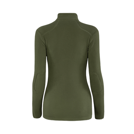 M-Tac Sweater Nord Fleece Polartec -naisten oliivinvihreä takaa, valmistettu Polartec® 200 Series -fleecestä, pystykaulus ja pitkät hihat