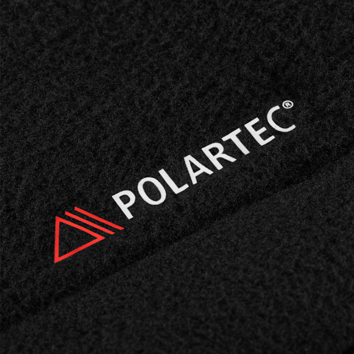 M-Tac Combat Fleece -takki Polartec Dame musta, lähikuva Polartec-fleece-materiaalista, galleria-asento 1 tekninen yksityiskohta.