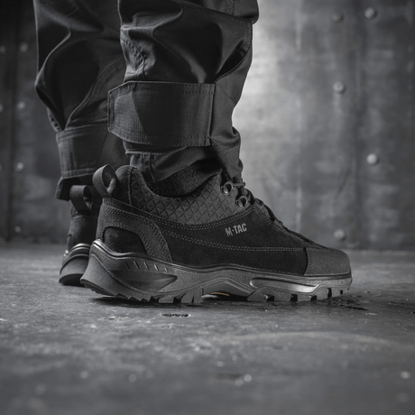 M-Tac Tactical Sneakers Patrol R Vent, trekkingiin ja ulkoiluun; kestävä nahka ja hengittävät 3D-mesh-paneelit.