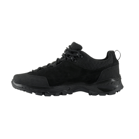 M-Tac Tactical Sneakers Patrol R Vent, musta nahka ja 3D-mesh; sopii trekkingiin ja juoksuun, liukastumaton pohja.