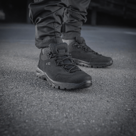 M-Tac Tactical Sneakers Patrol R Vent trekkingiin ja ulkoiluun, kestävä nahkarakenne hengittävillä 3D-mesh-osiolla.