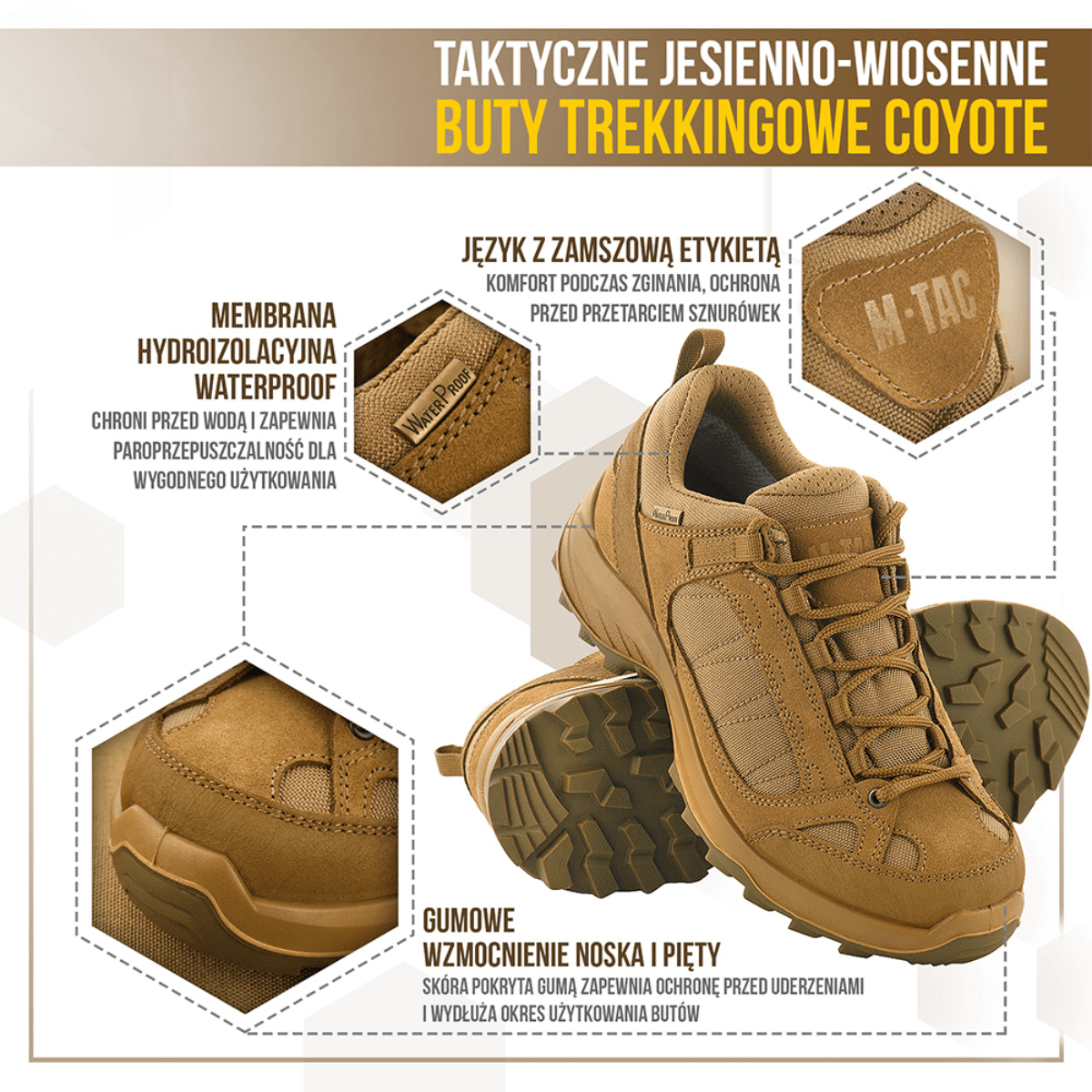 Tactical Sneakers Demi-Season – Kevyt ja mukava, ihanteellinen trekkingiin ja ulkokäyttöön. Modernit ja kulutusta kestävät kengät kaupunkiin ja luontoon.