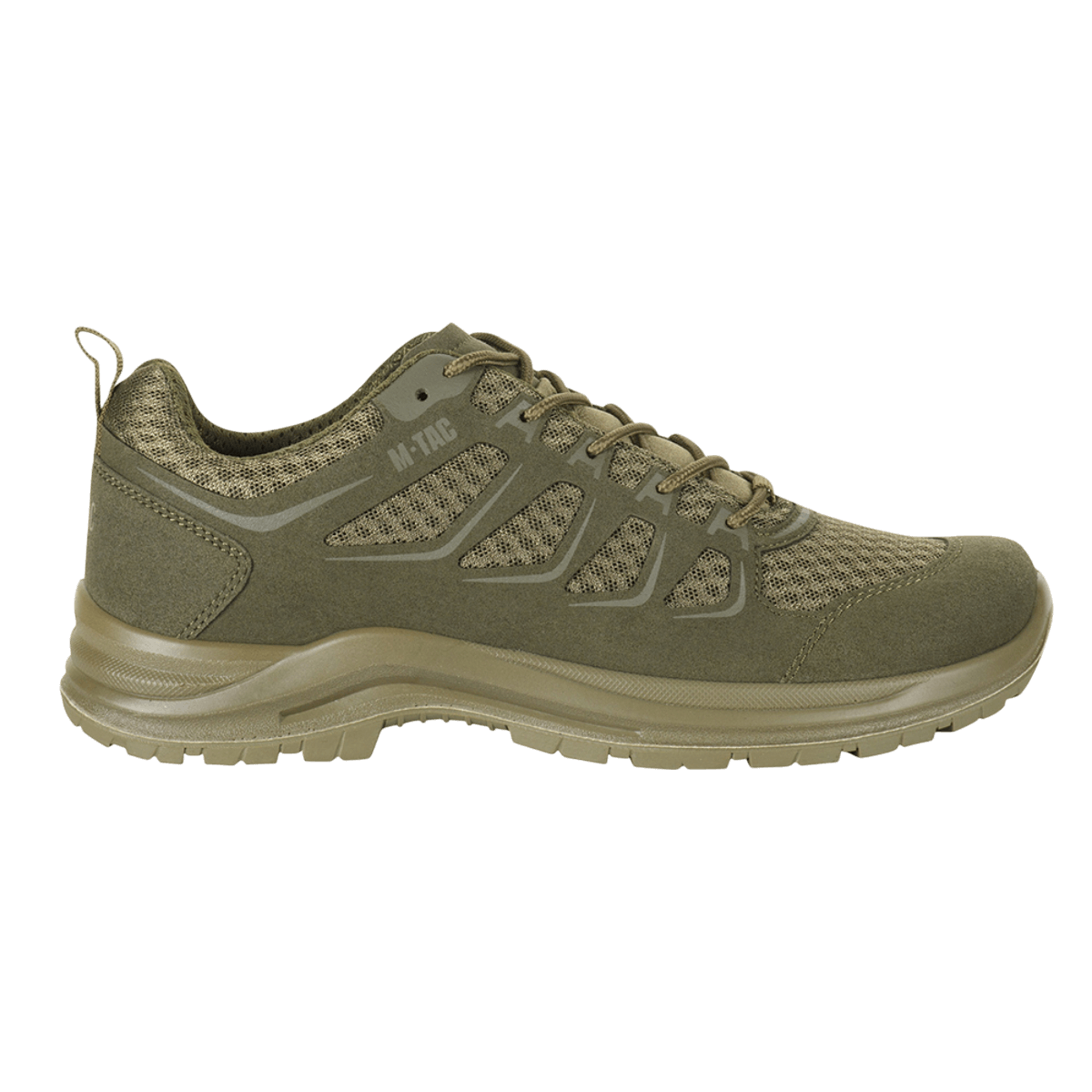 M-Tac Tactical Sneakers IVA – hengittävät nauhakengät vihreänä, suojakärjellä, sopii retkeilyyn ja ulkoiluun.