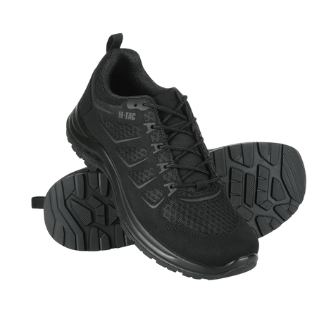 M-Tac Tactical Sneakers IVA mustana – kevyet retkeilytennarit ulkoiluun, hengittävä mesh ja vahvistettu kärki ja kantapää.