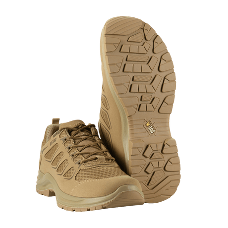 M-Tac Tactical Sneakers IVA hiekansävyisenä, hengittävä mesh ja vahvistettu kärki, sopii retkeilyyn ja ulkoiluun.