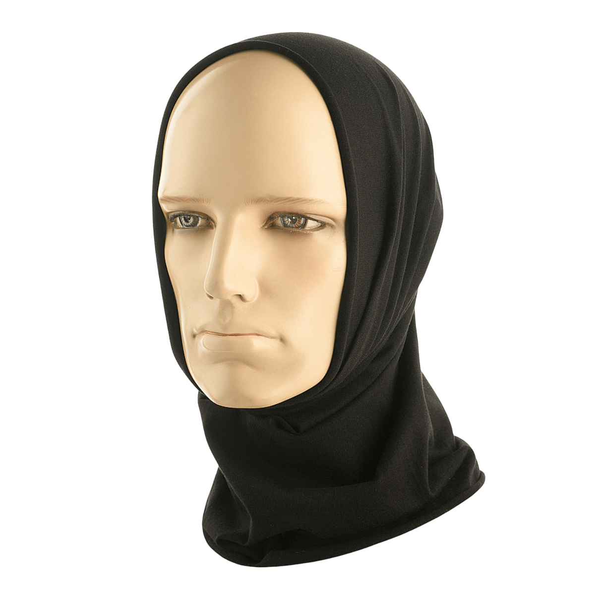 M-Tac Bomuld Tube Scarf monikäyttöinen kauluri mustana mannekiinilla, 100% puuvillaa.