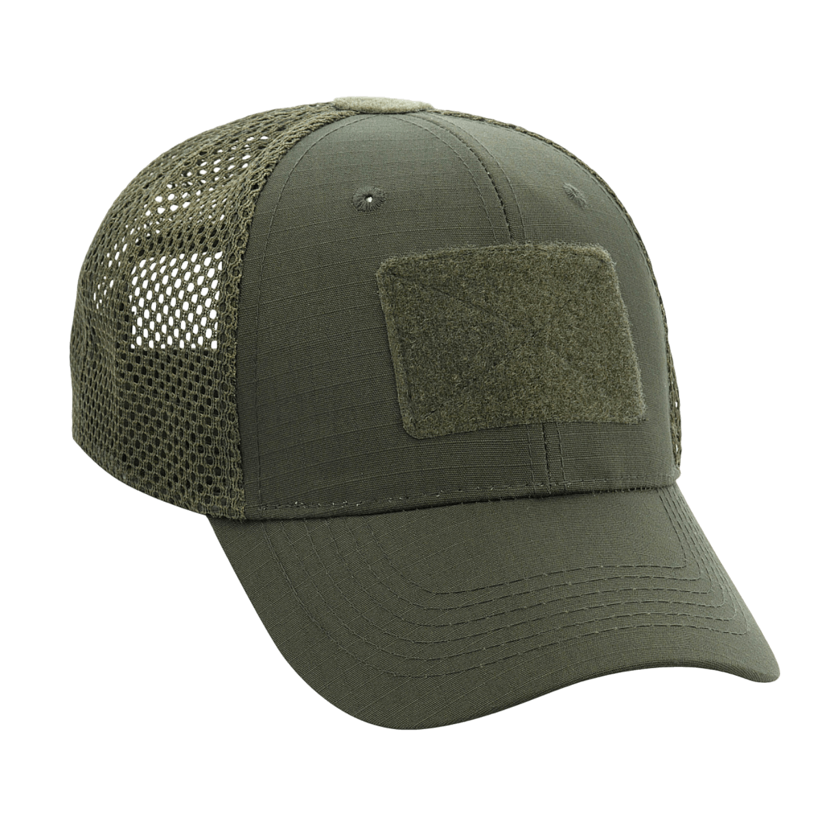 M-Tac Mesh Flex Ripstop Baseball Cap Velcro-kiinnityksellä vihreänä, mesh-paneelit ja tukeva lippa, ideaalinen taktiseen käyttöön ja kesämukavuuteen.