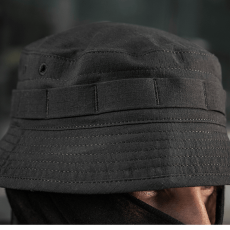 M-Tac Panamahat Gen. II Summer Flex musta nylon/elastaani ilmanvaihdolla, kevyt ja NIJ-sertifiointi, galleria-asento 1