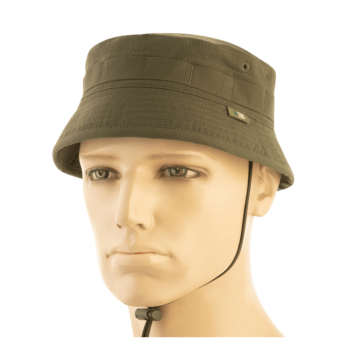M-Tac Panamahat Gen. II Summer Flex oliivinvihreä kevyt nylon/elastaani, NIJ-sertifiointi, näytetty manekiinilla, galleria-asento 1.