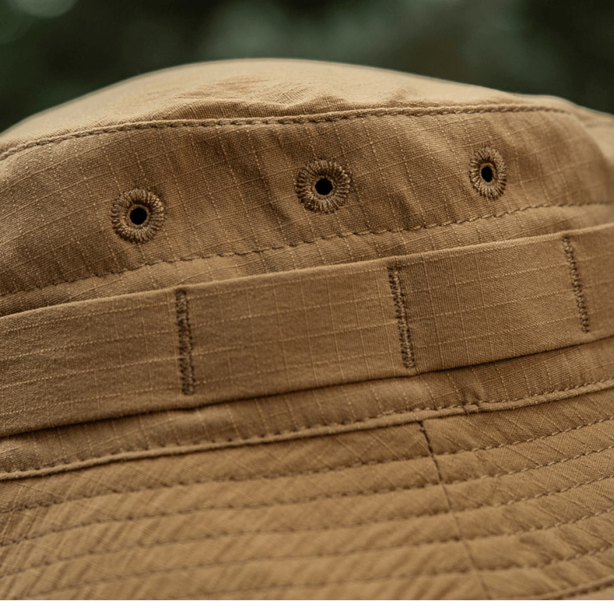 M-Tac Panamahat Gen. II Summer Flex camel nylon/elastaani ripstop-rakenne ja NIJ-sertifiointi, yksityiskohtainen lähikuva, galleria-asento 1