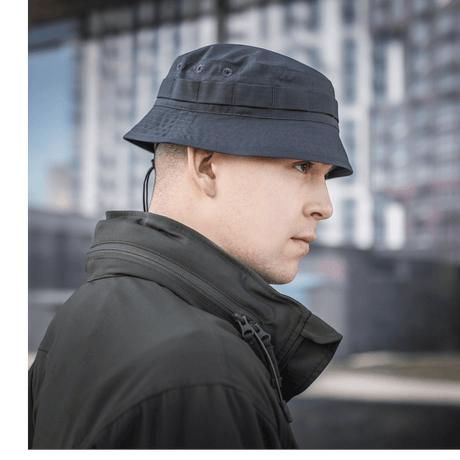 M-Tac Panamahat Gen. II Flex Rip-Stop tummasta rip-stop-kankaasta vahvoilla saumoilla ja tuuletusrei'illä, galleria-asento 1.