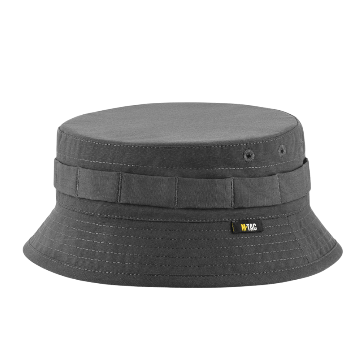 M-Tac Panamahat Gen. II Flex Rip-Stop harmaasta rip-stop-kankaasta, galleria-asento 1, kestävä rakenne ilman lisävarusteita.