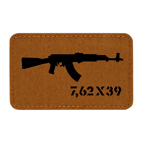 M-Tac AKM 7,62x39 Laser Cut Patch, taktinen moraalimerkki Cordura-materiaalista, Velcro-kiinnitys, kestävä, soveltuu sotilas- ja airsoft-varusteisiin.