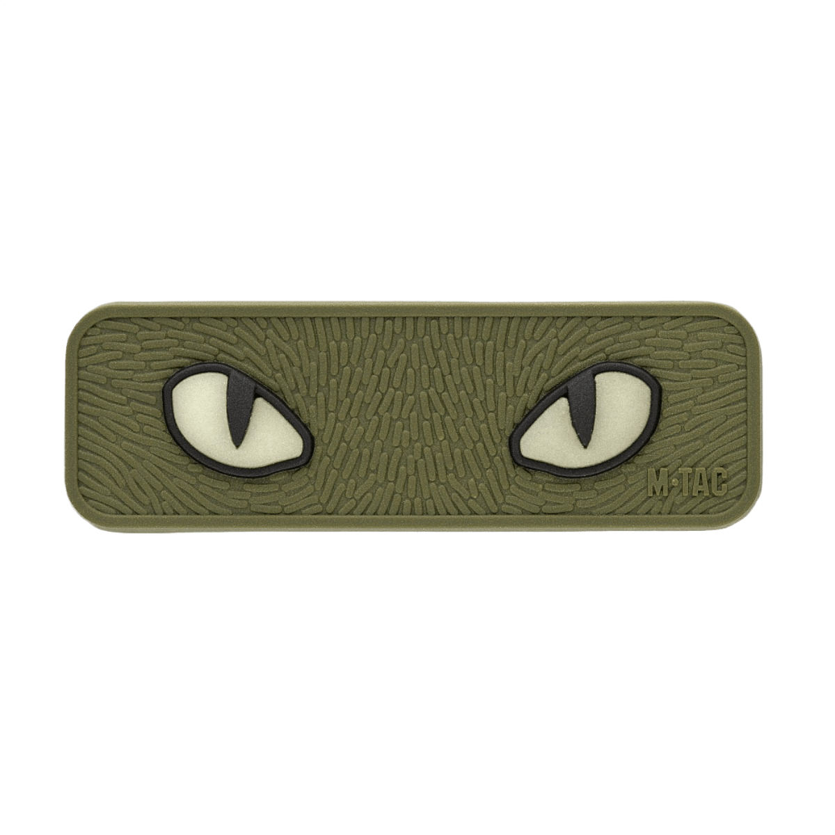 M-Tac Cat Eyes 3D PVC-patch fluoresoivalla vaikutuksella ja Velcro-kiinnityksellä. Taktinen tarra vaatteisiin ja varusteisiin, sopii ulkoiluun.