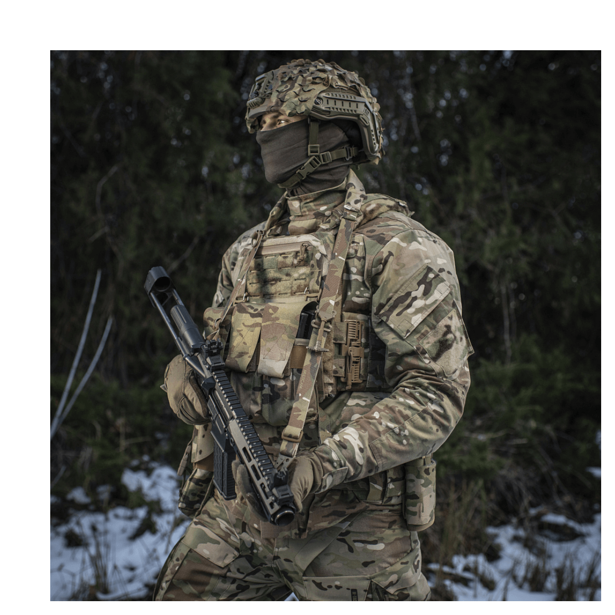M-Tac Universal Våbenrem, multicam nylon, kestävä materiaali, säädettävä pituus ja karabiinihaka, galleria, positio 1