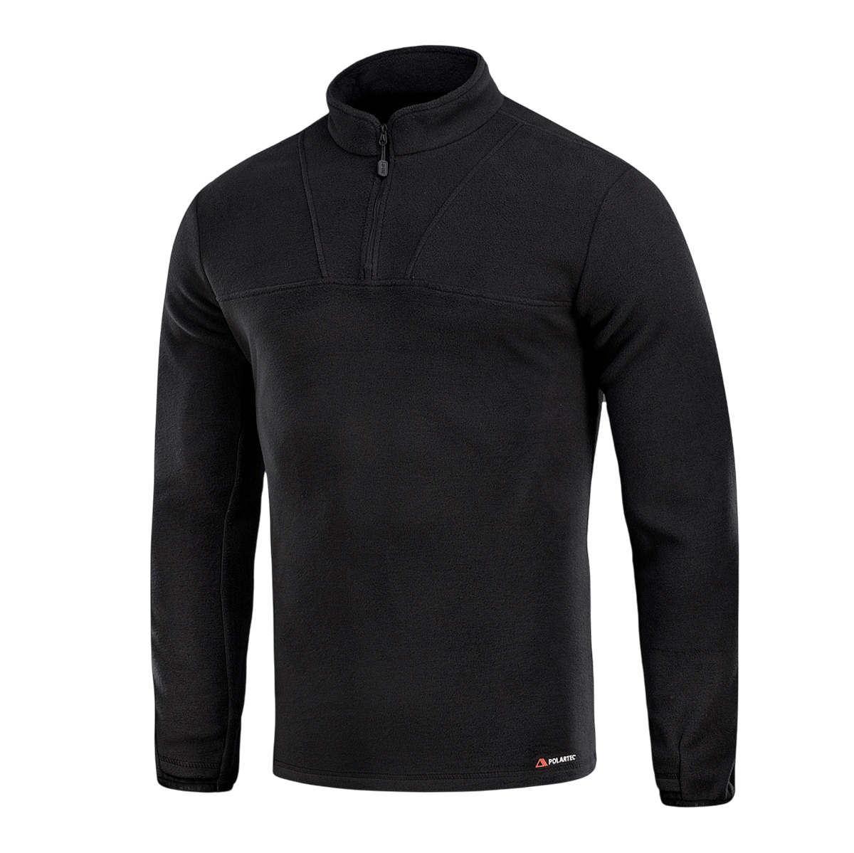 M-Tac Delta Polartec fleece-takki mustana puolivetoketjulla, valmistettu hengittävästä Polartec® Micro Series -fleecestä lämmöksi ja mukavuudeksi.