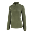 M-Tac Delta Polartec -naisten fleece-takki oliivinvihreänä, tehty Polartec® Micro Series -fleecestä mukavuutta ja lämmöneristystä varten.