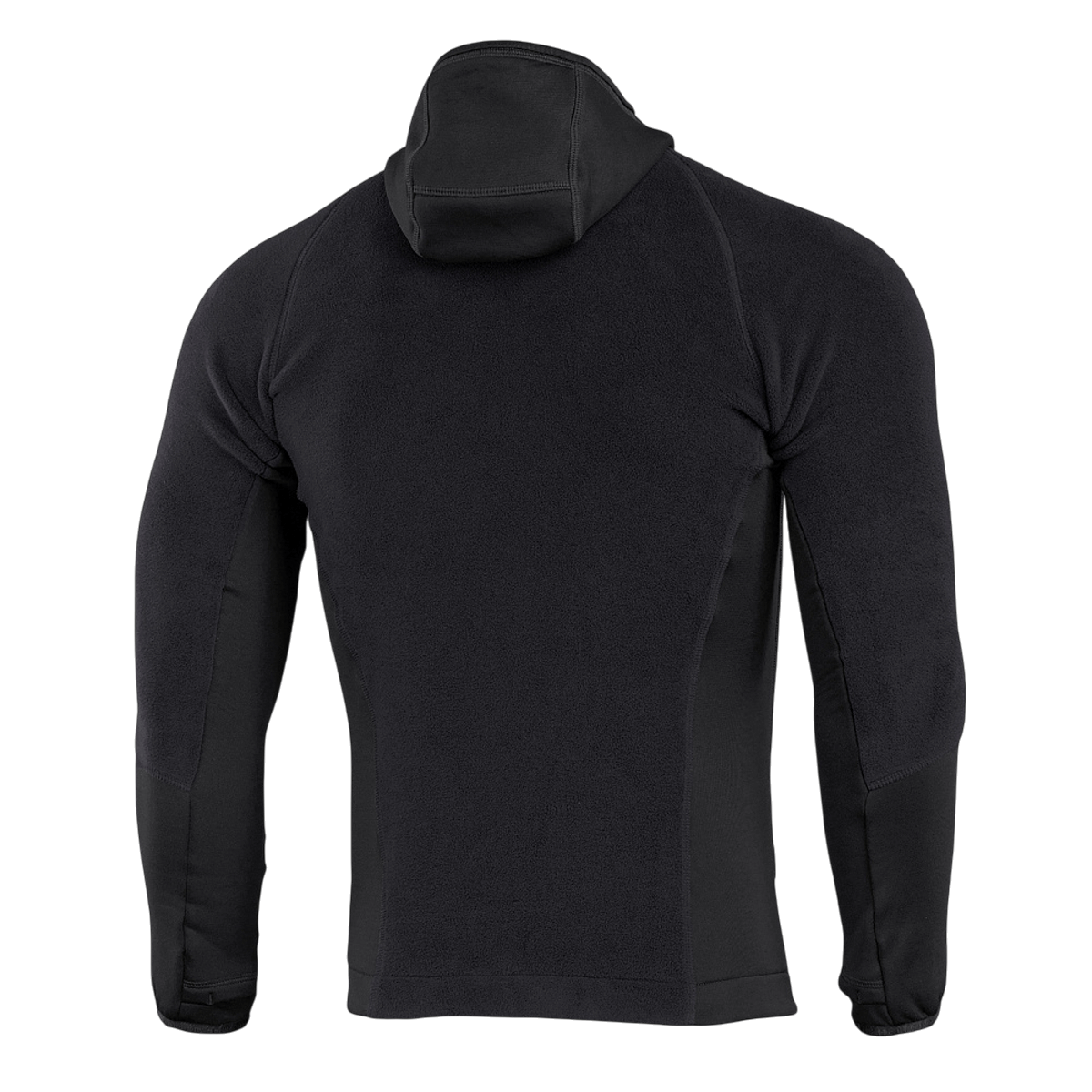 M-Tac Polartec Sport -huppari takaa nähtynä, musta, kehittynyt Polartec®-materiaali, korkea hengittävyys ja lämmöneristys.