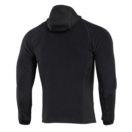 M-Tac Polartec Sport -huppari takaa nähtynä, musta, kehittynyt Polartec®-materiaali, korkea hengittävyys ja lämmöneristys.