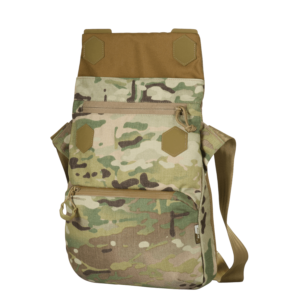 M-Tac Konvert Taske Elite camo-kuosissa, Cordura 500D ja Hex 1000D, tablet-design ja säädettävä olkahihna.