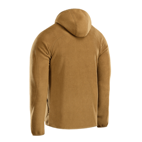 M-Tac Lite Microfleece Hættetrøje vaaleanruskeana, takaa kuvattuna, hengittävästä mikrofleecestä joustavilla reunoilla mukavan istuvuuden takaamaan.