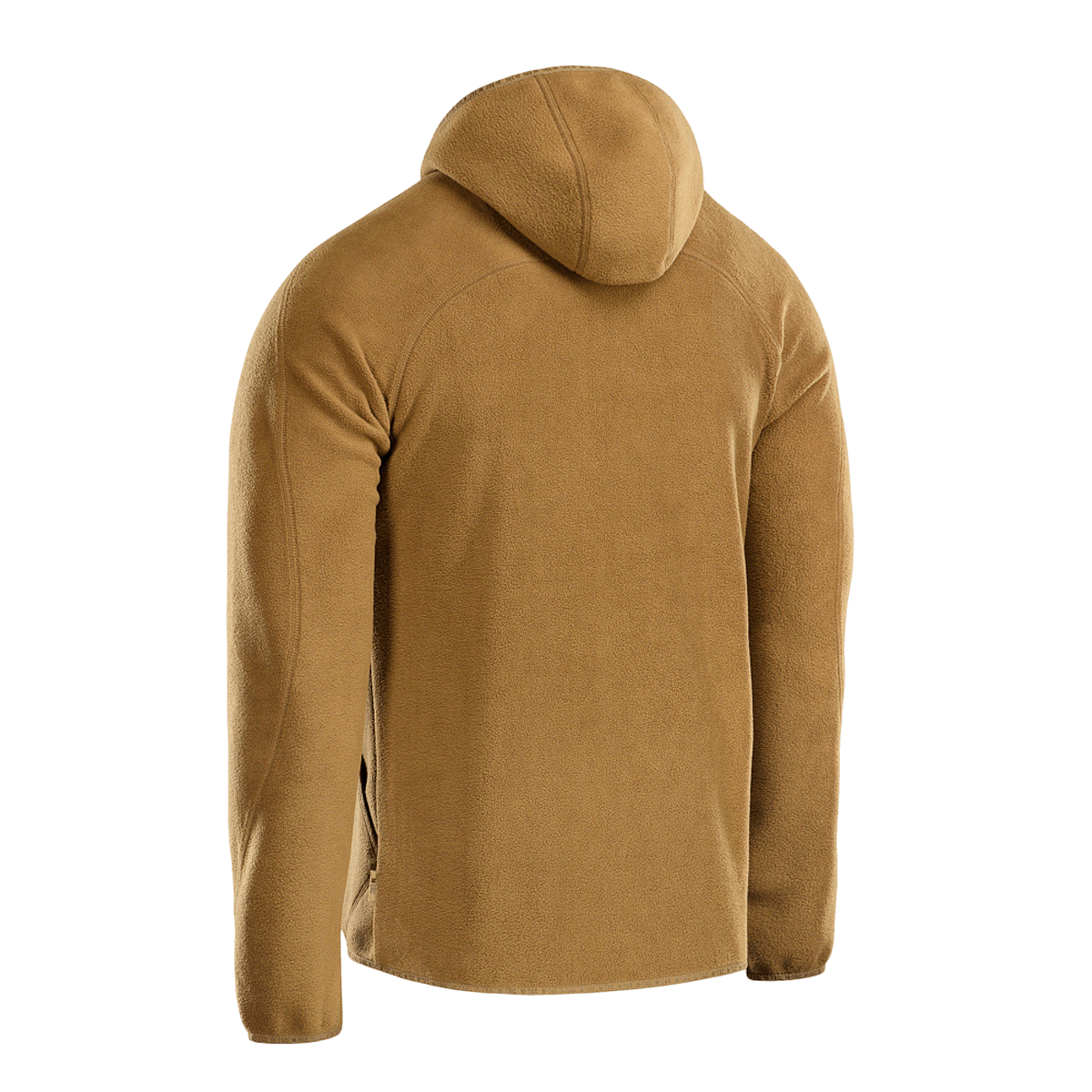 M-Tac Lite Microfleece Hættetrøje vaaleanruskeana, takaa kuvattuna, hengittävästä mikrofleecestä joustavilla reunoilla mukavan istuvuuden takaamaan.