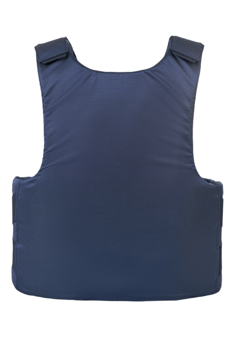 Anorak Rhodium® Concealable III pistos- ja luotisuojaliivi sinisenä, suunniteltu piilotettavuuteen ja veitsisuojaukseen