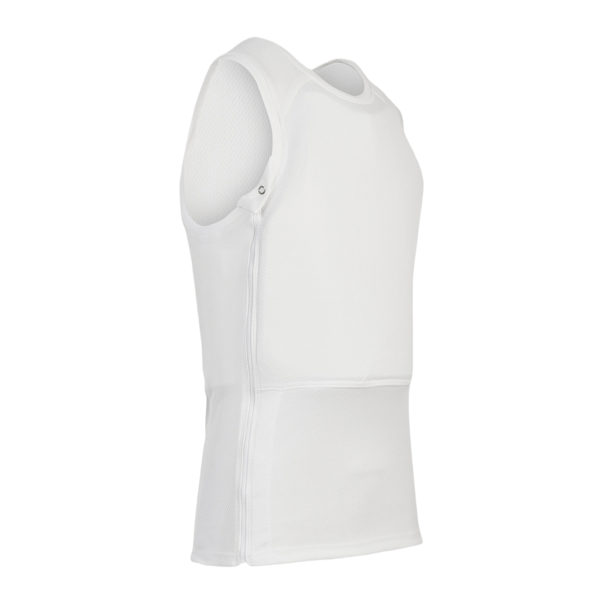 Anorak Rhodium® Undershirt II valkoinen pehmeä panssarialuspaita, maksimaalinen suoja ja korkea piilotettavuus, sivukuva.