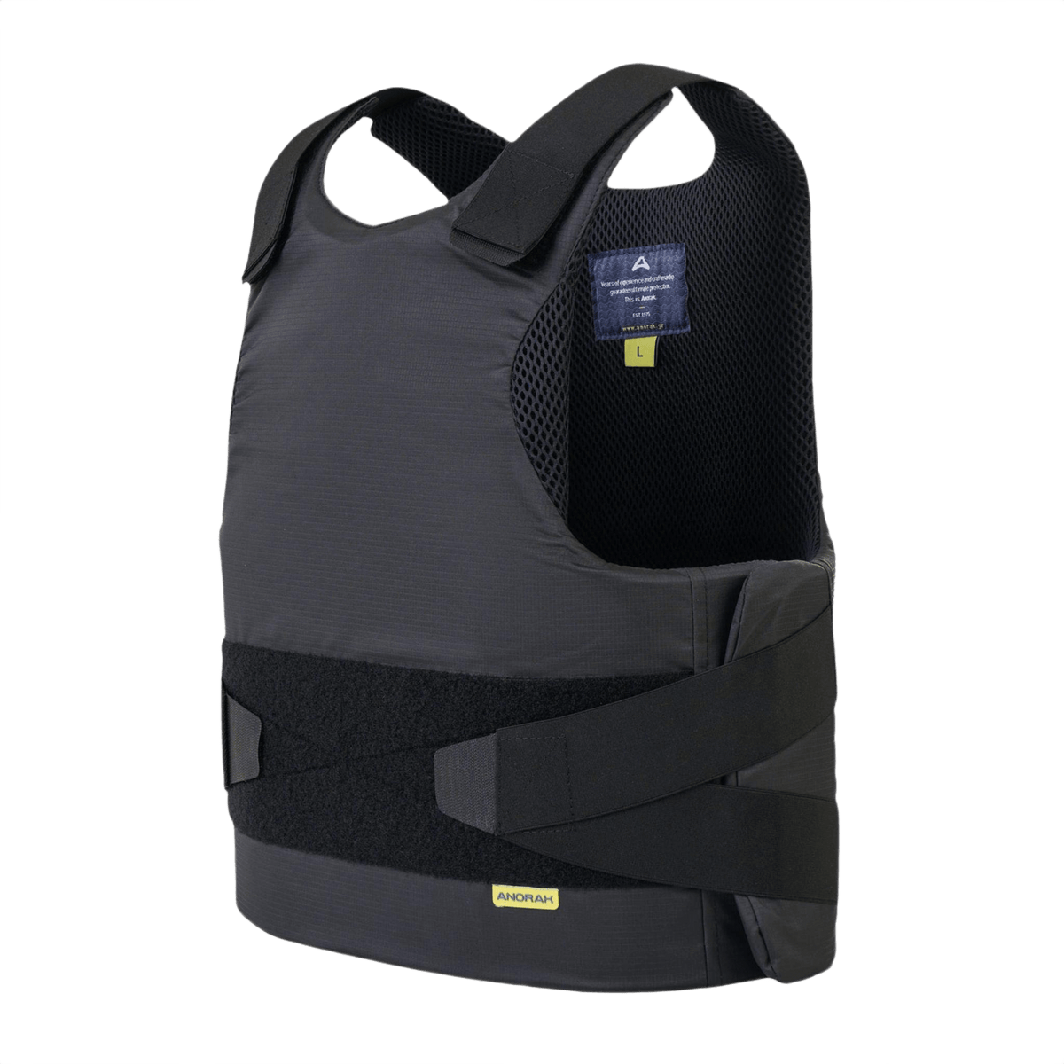 Anorak Topaz® Concealable II -pistosuojaliivi, pehmeäpanssari maksimaaliseen suojaan ja korkeaan piilotettavuuteen, NIJ 0115.00 STD -sertifioitu.