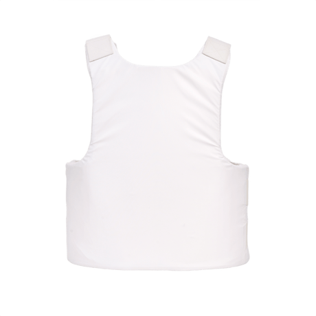 Anorak Topaz® Concealable II -pistosuojaliivi veitsi- ja pistosuojalla, nähtynä takaa, suunniteltu maksimaaliseen piilotettavuuteen.