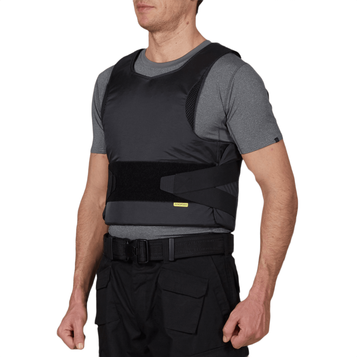 Anorak Topaz® Concealable III -pistosuojaliivi maksimaalisella suojalla ja piilotettavuudella. Veitsi- ja pistosuojattu muotoilu harmaana.