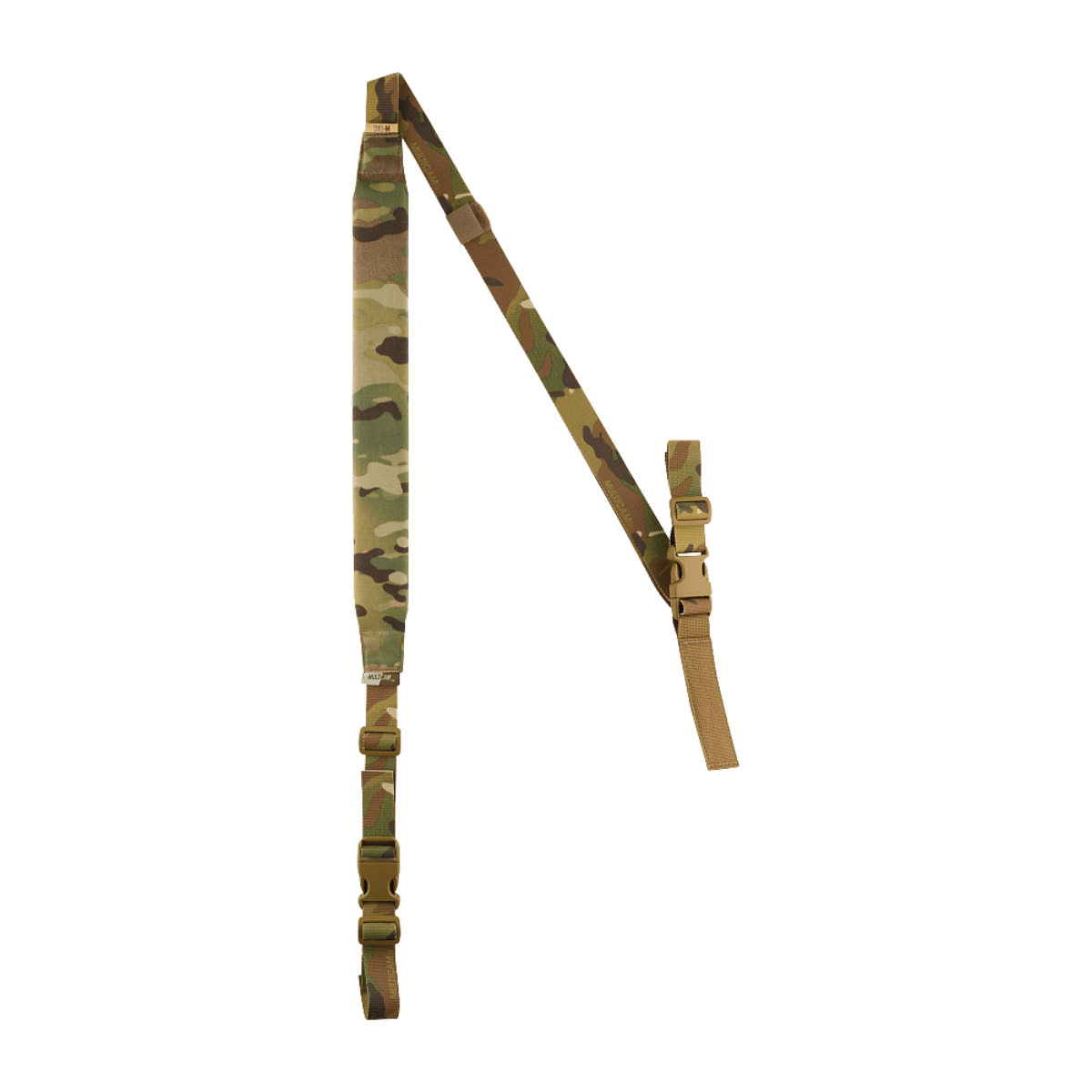 M-Tac Våbenbælte med To Punkter Woojin Plastic® -komponenteilla, camo-kuosi, sotilas- ja ulkoilukäyttöön.